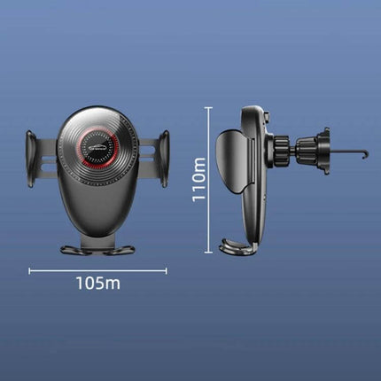 Universal Car Phone Holder With Auto Clamp For 4.7 To 7.2 Inch Phones - black gravity sensor car mount with 4-corner silicone support, 105mm x 110mm