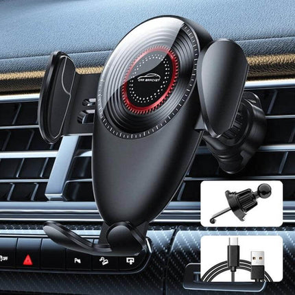 Universal Car Phone Holder With Auto Clamp For 4.7 To 7.2 Inch Phones - dashboard vent mount with gravity auto-clamp and anti-slip silicone support