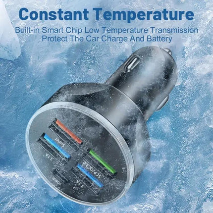 Car Charger With Digital Display Voltmeter For On The Go Use