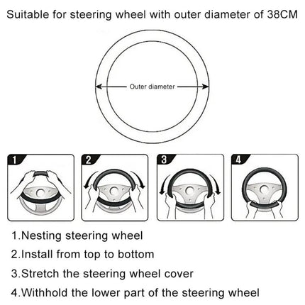 Round Style Plush Steering Wheel Cover 38cm For Everyday Driving