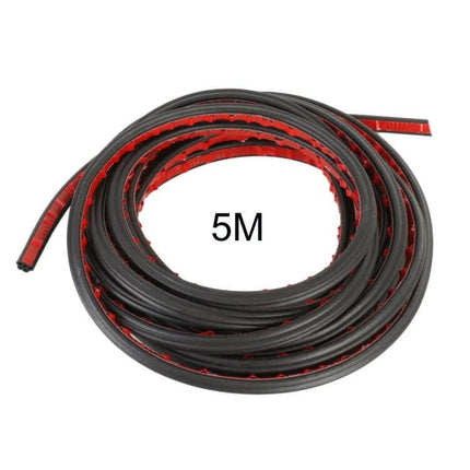 5 Meter Long Rubber Seal Strip for Car Door Protection - black 5M adhesive edge guard for sealing doors from water dust noise