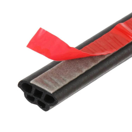 5 Meter Long Rubber Seal Strip for Car Door Protection — black adhesive edge trim for sealing gaps, water and dust barrier (5m)