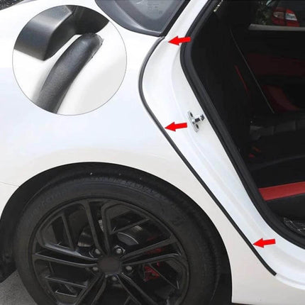 5 Meter Long Rubber Seal Strip for Car Door Protection installed along white car door edge to prevent water, dust and noise ingress