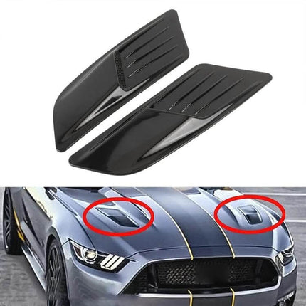 Black Car Hood and Fender Vent Decorative Stickers black ABS vent decals shown on sport car hood for styling and heat absorption