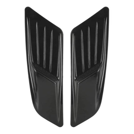 Black Car Hood and Fender Vent Decorative Stickers - pair of glossy black ABS hood and fender vent accents for vehicle exterior customization