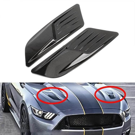 Carbon Fiber Decorative Stickers for Car Hood and Fenders - black carbon fiber hood and fender decals protecting and styling vehicle