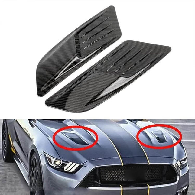 Carbon Fiber Decorative Stickers for Car Hood and Fenders - black carbon fiber hood and fender decals protecting and styling vehicle