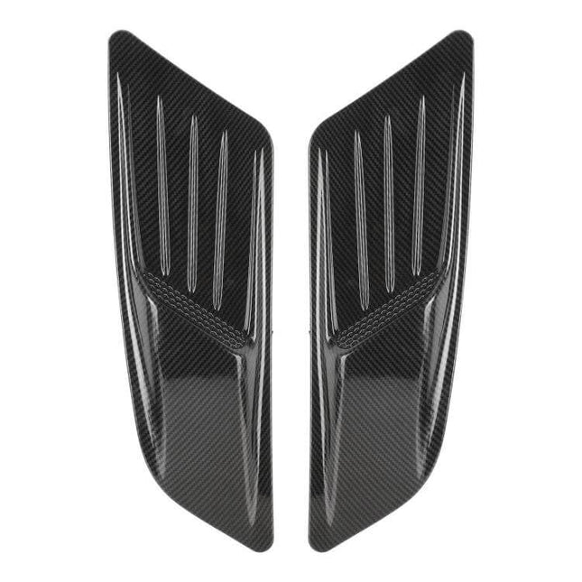 Carbon Fiber Decorative Stickers for Car Hood and Fenders - pair of black carbon fiber textured hood and fender protective decals