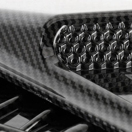 Carbon Fiber Decorative Stickers for Car Hood and Fenders close-up carbon fiber texture on vehicle hood and fender edge