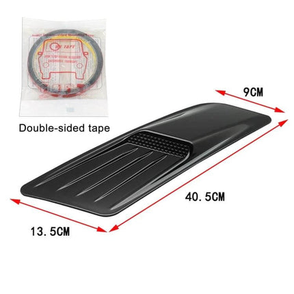 Carbon Fiber Decorative Stickers for Car Hood and Fenders - black textured hood/fender accent strip with double-sided tape, 40.5×13.5×9cm