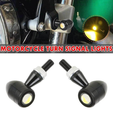 Pair of Mini Motorcycle Turn Signals for Easy Replacement - compact 12V front/rear LED indicators, low-profile replacement pair