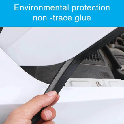 Universal Z Type 5m Rubber Seal Strip for Car Doors shown being held and applied to a car door edge, flexible adhesive weatherproof seal