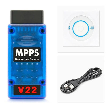 Reliable Tool for Everyday Vehicle Maintenance and Tuning - MPPS V22 ECU programmer kit with USB cable and CD