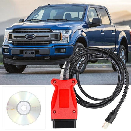 Ford Vehicle Diagnostic Tool for Daily Car Maintenance shown with OBD2 cable and truck for everyday fault code reading
