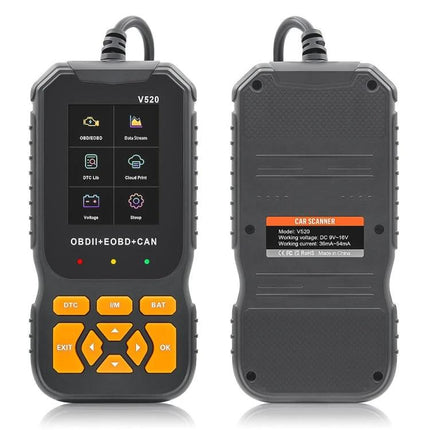 Essential Gadget for Monitoring Your Car's Health on the Go - handheld OBDII car diagnostic scanner showing front and back views