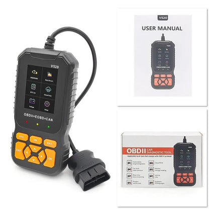 Essential Gadget for Monitoring Your Car's Health on the Go - handheld OBDII car diagnostic tool with cable, user manual and retail box
