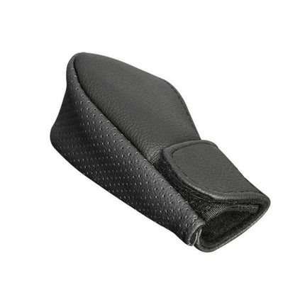 PU Leather Gear Shift Knob Cover Anti Slip For Car - black PU leather anti-slip replacement cover, 12x7cm protective grip