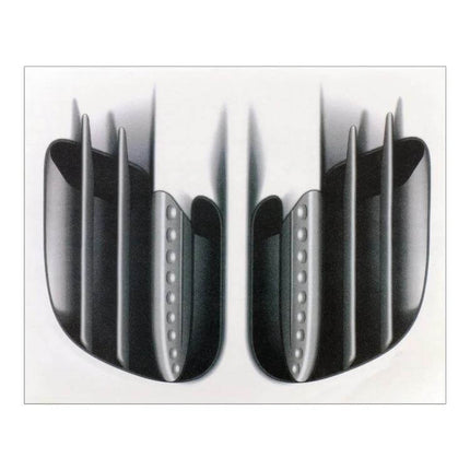 Adhesive Fake Vent Decorative Stickers for Car Surfaces - pair of black adhesive faux vents for car doors or hood customization