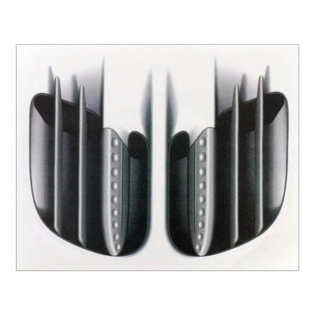 Adhesive Fake Vent Decorative Stickers for Car Surfaces - pair of black adhesive faux vents for car doors or hood customization