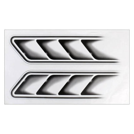 Durable Self-Adhesive Fake Vent Stickers for Car Decoration - PVC black vent decal pair for doors or hood