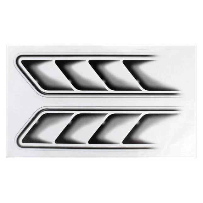Durable Self-Adhesive Fake Vent Stickers for Car Decoration - PVC black vent decal pair for doors or hood