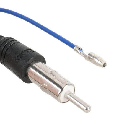 Toyota Radio Antenna Adapter Cable, 30cm Direct Plug In - close-up of male antenna plug and blue adapter wire for easy retrofit installations