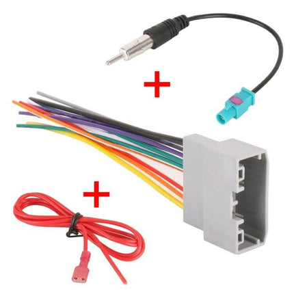 Jeep And Dodge Car Audio Wiring Harness For OEM Radio Install - OEM radio wiring adapter with ABS connectors and color-coded wires