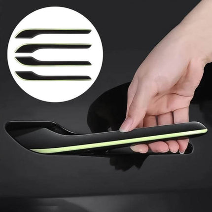 Luminous Car Door Handle Sticker Set Four Piece For Cars - glow-in-the-dark self-adhesive PU decals protecting and styling door handles