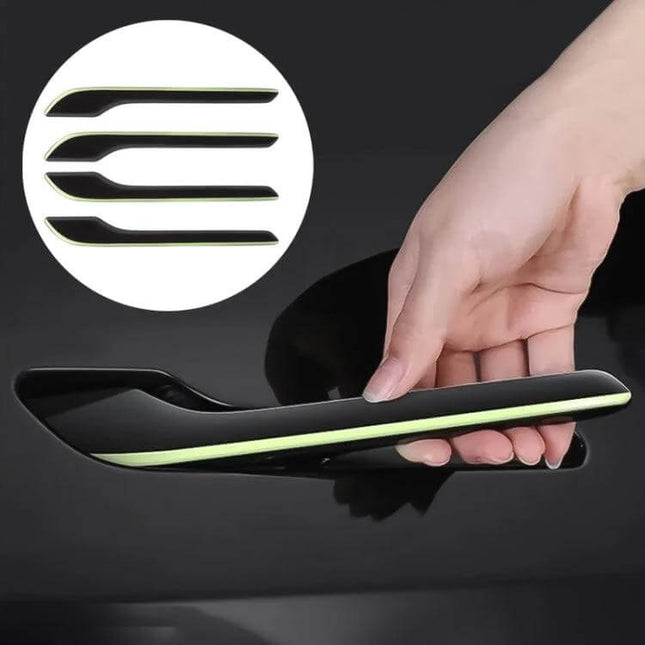 Luminous Car Door Handle Sticker Set Four Piece For Cars - glow-in-the-dark self-adhesive PU decals protecting and styling door handles