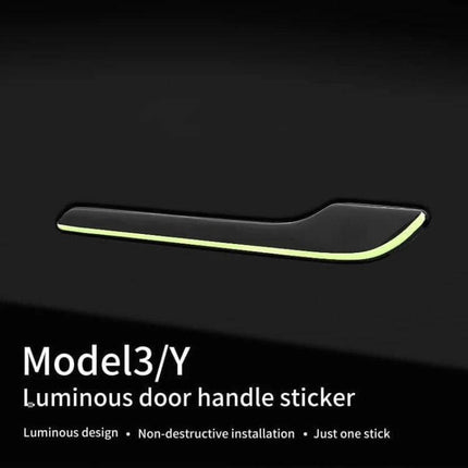 Luminous Car Door Handle Sticker Set Four Piece For Cars — glow-in-the-dark self-adhesive PU handle guard for improved nighttime visibility
