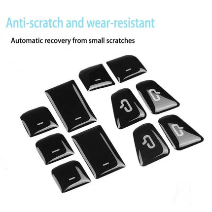 Tesla Window Lift Button PU Decorative Sticker Set 11 Pieces black glossy PU stickers anti-scratch fit Model 3 Model Y interior