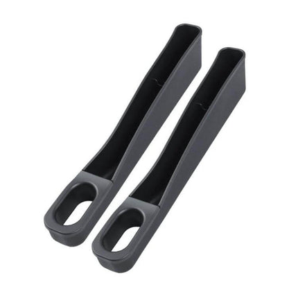 Car Seat Gap Storage Box For Tesla Model 3 And Y Set - pair of black TPE gap organizers with cup holder pocket