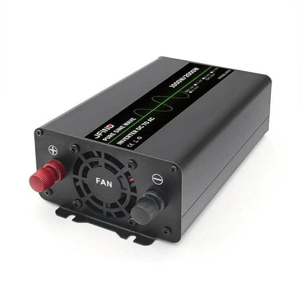 JFind 1000W 12V to 220V Pure Sine Wave Power Inverter for Cars compact black inverter with cooling fan and DC terminals
