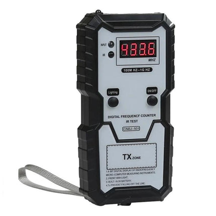 CNBJ-501 Tool for Checking Remote Control Frequencies at Home handheld frequency tester showing 433.6 MHz display