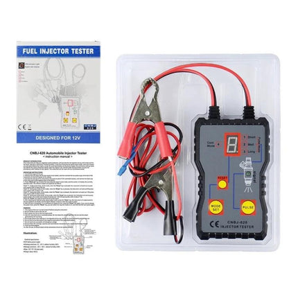CNBJ Tool for Routine Car Maintenance and Injector Checks - 12V fuel injector tester with clamps, pulse modes and instruction manual