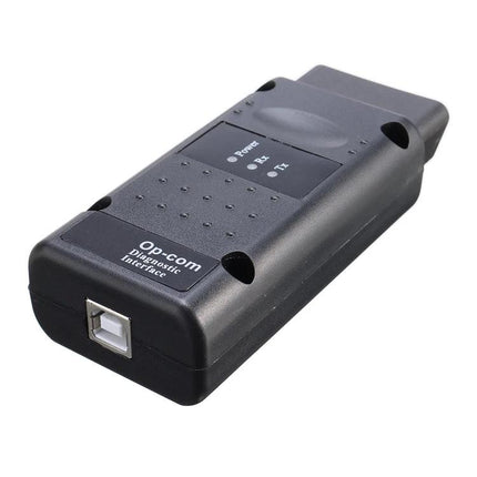 OPCOM Diagnostic Tool for Routine Car Maintenance Checks — compact OBD2 adapter for home dashboard troubleshooting