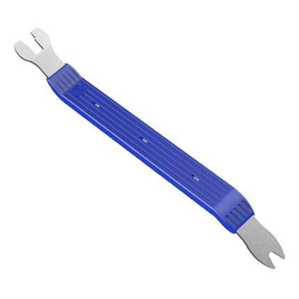 Handy Short Screwdriver for Home Car Door Panel Tasks - blue dual-ended trim removal tool with stainless steel tips for tight spaces
