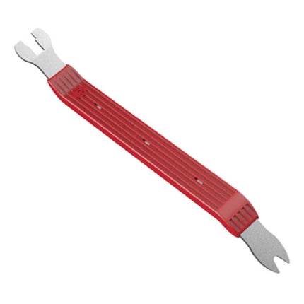 Handy Short Screwdriver for Home Car Door Panel Tasks - red dual-prong stainless steel trim and panel removal tool for tight spaces