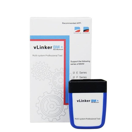Essential VLINKER Tool for Daily Car Maintenance Checks - vLinker BM+ OBD2 scanner with box for routine engine code checks
