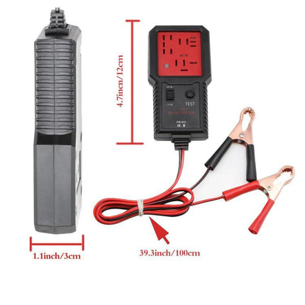 Practical Tester for Everyday Auto Repair and Diagnostics - 12V relay tester with 4-pin/5-pin socket, clips and 100cm cable for quick garage troubleshooting