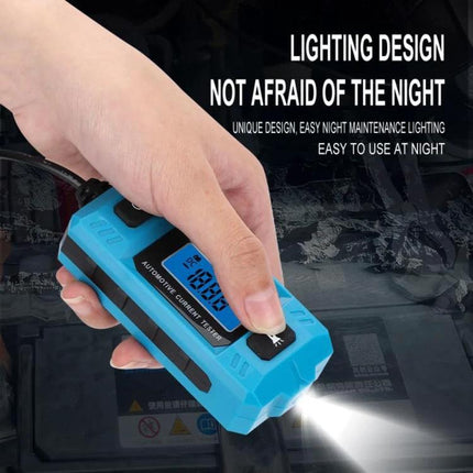 A CNBJ Tool for Routine Car Fuse Checks and Travel Maintenance - handheld blue automotive fuse current tester with flashlight and LCD display