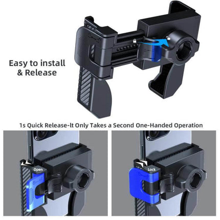 Phone Holder for Bicycle and Scooter, Carbon Fiber Texture