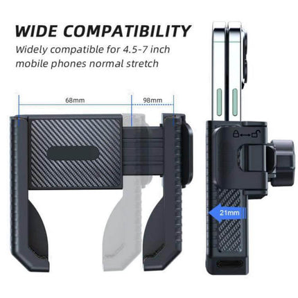 Phone Holder for Bicycle and Scooter, Carbon Fiber Texture