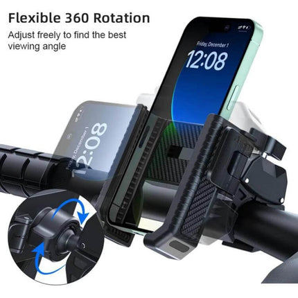 Phone Holder for Bicycle and Scooter, Carbon Fiber Texture