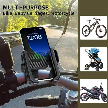 Phone Holder for Bicycle and Scooter, Carbon Fiber Texture