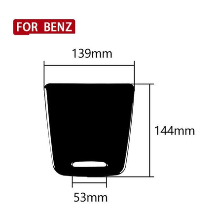 Decorative Cover for Mercedes-Benz A-Class Storage Box - piano black ABS cover with dimensions 139x144x53mm for Benz storage compartment