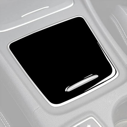 Decorative Cover for Mercedes-Benz A-Class Storage Box in piano black ABS for center console refresh