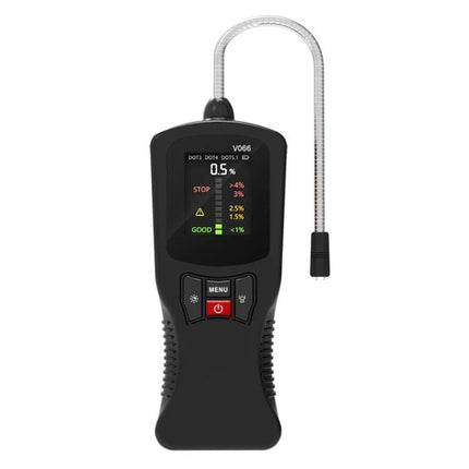 Car Brake Fluid Tester for Routine Vehicle Maintenance – handheld digital tester showing DOT3/DOT4/DOT5.1 readings and flexible probe