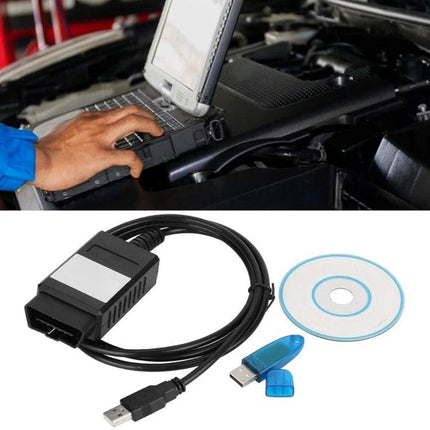 Essential Car Key Programmer for Ford, Nissan, and Renault Owners - OBD2 programming cable kit with USB and CD for onsite key replacement