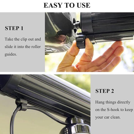 Convenient Hook for RV Awnings During Outdoor Camping Setup hanging clip slides into roller bar channel to hold lights and accessories